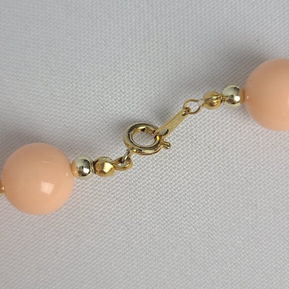 VINTAGE Peach Necklace Chunky Beaded - Picture 5 of 6